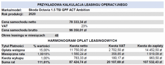 kalkulacja 1 kalkulacja 1